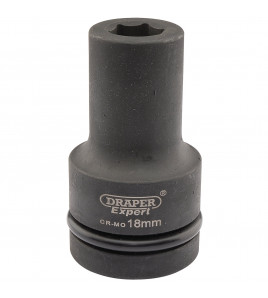 Draper Expert HI-TORQ® 6 Point Deep Impact Socket, 1 Sq. Dr., 18mm
