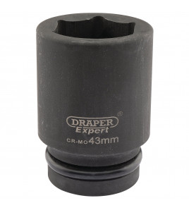 Draper Expert HI-TORQ® 6 Point Deep Impact Socket, 1 Sq. Dr., 43mm