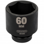 Draper HI-TORQ® 6 Point Deep Impact Socket, 1 Sq. Dr., 60mm