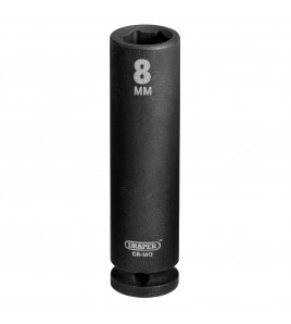 Draper HI-TORQ® 6 Point Deep Impact Socket, 1/4 Sq. Dr., 8mm