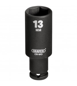 Draper HI-TORQ® 6 Point Deep Impact Socket, 1/4 Sq. Dr., 13mm