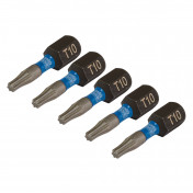 Draper Expert TX-STAR® Impact Screwdriver Bits, T10 x 25mm, 1/4 Hex (Pack of 5)