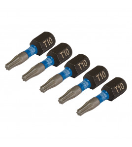 Draper Expert TX-STAR® Impact Screwdriver Bits, T10 x 25mm, 1/4 Hex (Pack of 5)
