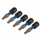 Draper Expert TX-STAR® Impact Screwdriver Bits, T15 x 25mm, 1/4 Hex (Pack of 5)