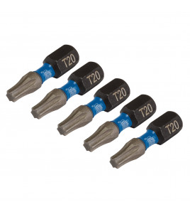 Draper Expert TX-STAR® Impact Screwdriver Bits, T20 x 25mm, 1/4 Hex (Pack of 5)