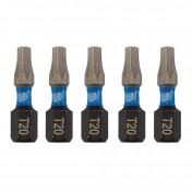 Draper Expert TX-STAR® Impact Screwdriver Bits, T20 x 25mm, 1/4 Hex (Pack of 5)