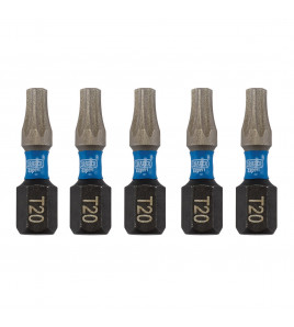 Draper Expert TX-STAR® Impact Screwdriver Bits, T20 x 25mm, 1/4 Hex (Pack of 5)