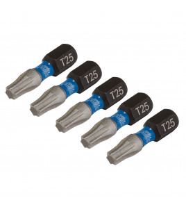 Draper Expert TX-STAR® Impact Screwdriver Bits, T25 x 25mm, 1/4 Hex (Pack of 5)