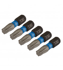 Draper Expert TX-STAR® Impact Screwdriver Bits, T30 x 25mm, 1/4 Hex (Pack of 5)