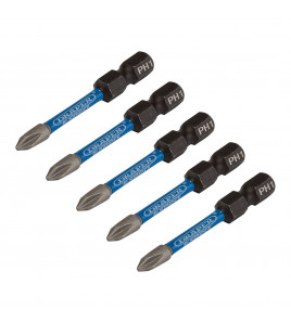 Draper Expert Cross Slot/PH Type Impact Screwdriver Bits, No.1 x 50mm, 1/4 Hex (Pack of 5)