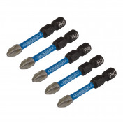 Draper Expert Cross Slot/PH Type Impact Screwdriver Bits, No.2 x 50mm, 1/4 Hex (Pack of 5)