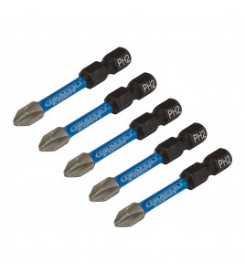 Draper Expert Cross Slot/PH Type Impact Screwdriver Bits, No.2 x 50mm, 1/4 Hex (Pack of 5)