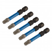 Draper Expert PZ-Type Impact Screwdriver Bits, No.3 x 50mm, 1/4 Hex (Pack of 5)