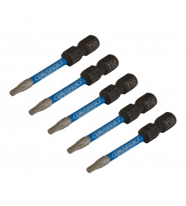 Draper Expert TX-STAR® Impact Screwdriver Bits, T10 x 50mm, 1/4 Hex (Pack of 5)