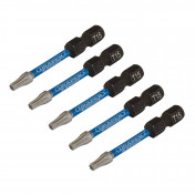 Draper Expert TX-STAR® Impact Screwdriver Bits, T15 x 50mm, 1/4 Hex (Pack of 5)