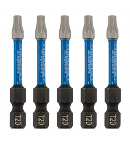 Draper Expert TX-STAR® Impact Screwdriver Bits, T20 x 50mm, 1/4 Hex (Pack of 5)