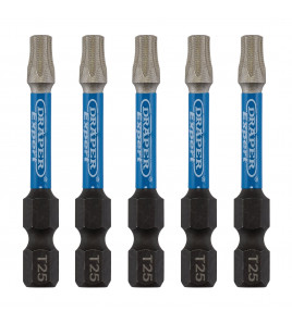 Draper Expert TX-STAR® Impact Screwdriver Bits, T25 x 50mm, 1/4 Hex (Pack of 5)