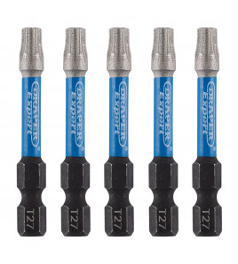 Draper Expert TX-STAR® Impact Screwdriver Bits, T27 x 50mm, 1/4 Hex (Pack of 5)