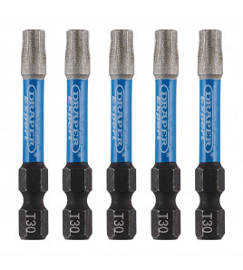 Draper Expert TX-STAR® Impact Screwdriver Bits, T30 x 50mm, 1/4 Hex (Pack of 5)