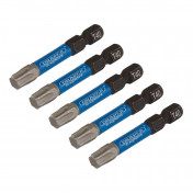 Draper Expert TX-STAR® Impact Screwdriver Bits, T40 x 50mm, 1/4 Hex (Pack of 5)