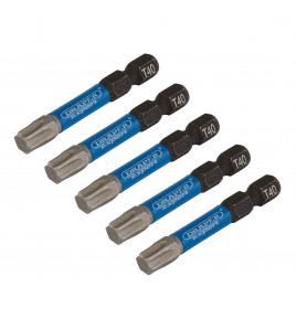 Draper Expert TX-STAR® Impact Screwdriver Bits, T40 x 50mm, 1/4 Hex (Pack of 5)
