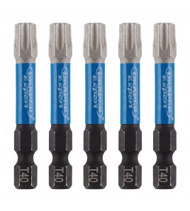 Draper Expert TX-STAR® Impact Screwdriver Bits, T40 x 50mm, 1/4 Hex (Pack of 5)
