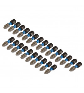 Draper Expert PZ-Type Impact Screwdriver Bits, No.2 x 25mm, 1/4 Hex (Pack of 25)