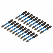 Draper Expert PZ-Type Impact Screwdriver Bits, No.2 x 50mm, 1/4 Hex (Pack of 20)