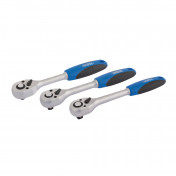 72-Tooth Reversible Soft Grip Ratchet Set (3 Piece)