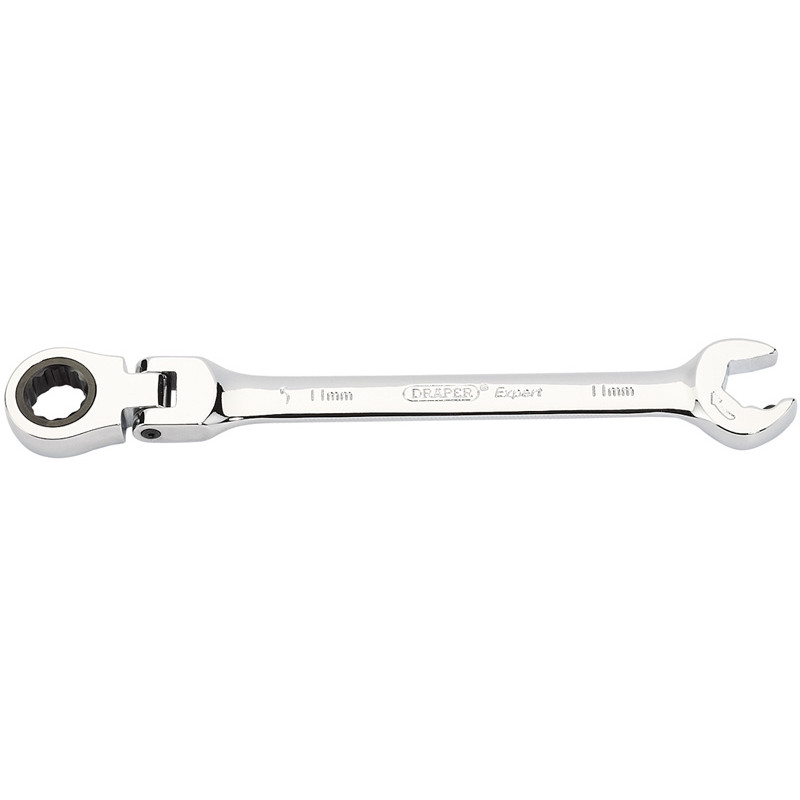 Metric Combination Spanner with Flexible Head and Double Ratcheting Features (11mm)