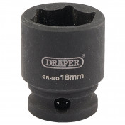 Draper Expert HI-TORQ® 6 Point Impact Socket, 3/8 Sq. Dr., 18mm