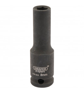Draper HI-TORQ® 6 Point Deep Impact Socket, 3/8 Sq. Dr., 8mm