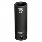 Draper Expert HI-TORQ® 6 Point Deep Impact Socket, 3/8 Sq. Dr., 15mm