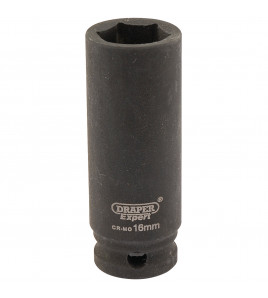 Draper HI-TORQ® 6 Point Deep Impact Socket, 3/8 Sq. Dr., 16mm