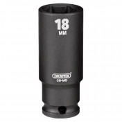 Draper HI-TORQ® 6 Point Deep Impact Socket, 3/8 Sq. Dr., 18mm