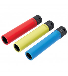 Extra Long Alloy Wheel Nut Socket Set, 1/2 Sq. Dr. 150mm (3 Piece)