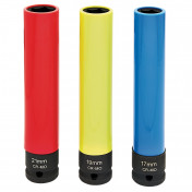 Extra Long Alloy Wheel Nut Socket Set, 1/2 Sq. Dr. 150mm (3 Piece)