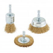 Brassed Steel Crimped Wire Brush Set (3 Piece)