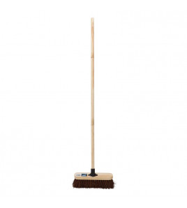 Stiff Bassine Broom Head with Plastic Bracket and Handle, 300mm