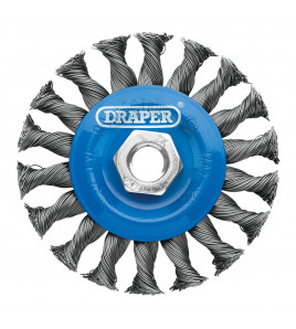 Steel Twist-Knot Flat Wire Wheel Brush, 100mm, M14