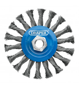 Steel Twist-Knot Flat Wire Wheel Brush, 115mm, M14