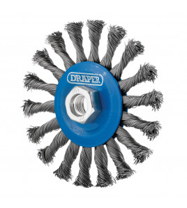 Steel Twist-Knot Flat Wire Wheel Brush, 115mm, M14