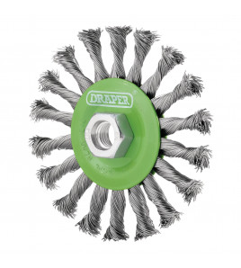 Stainless-Steel Twist-Knot Flat Wire Wheel Brush, 115mm, M14
