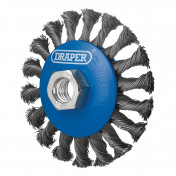 Steel Bevelled Twist-Knot Wire Wheel Brush, 100mm, M14