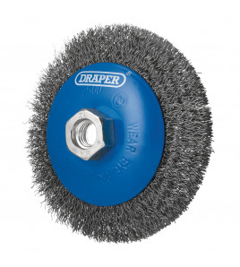 Steel Bevelled Crimped Wire Wheel Brush, 115mm, M14