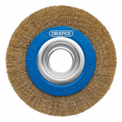 Brassed Steel Bench Grinder Wire Wheel Brush, 150 x 31.75mm