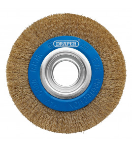 Brassed Steel Bench Grinder Wire Wheel Brush, 150 x 31.75mm