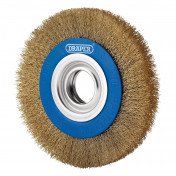 Brassed Steel Bench Grinder Wire Wheel Brush, 150 x 31.75mm