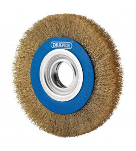 Brassed Steel Bench Grinder Wire Wheel Brush, 150 x 31.75mm