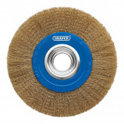 Brassed Steel Bench Grinder Wire Wheel Brush, 200 x 31.75mm